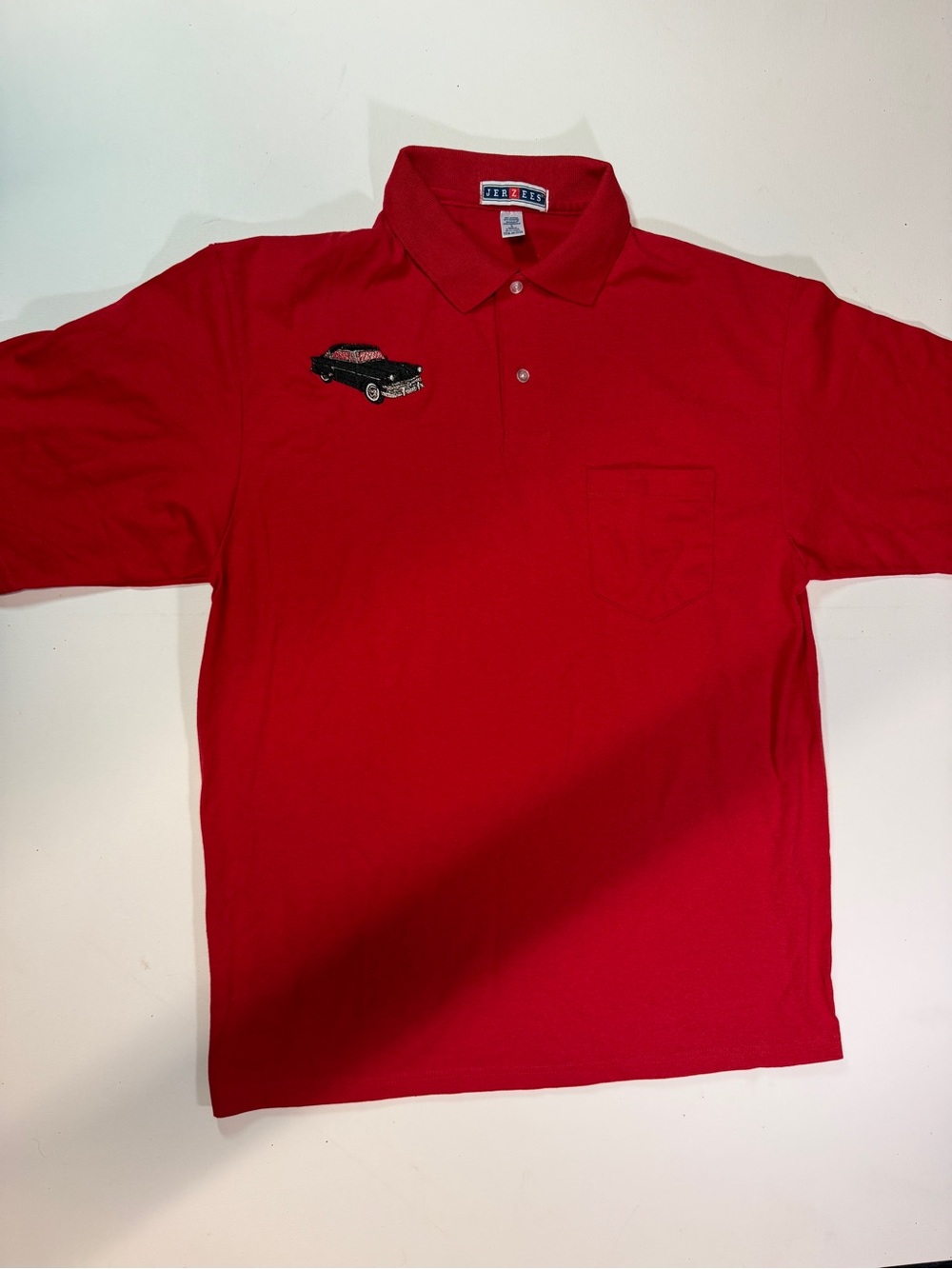 Jerzees Red Polo with Embroidered Car Accent